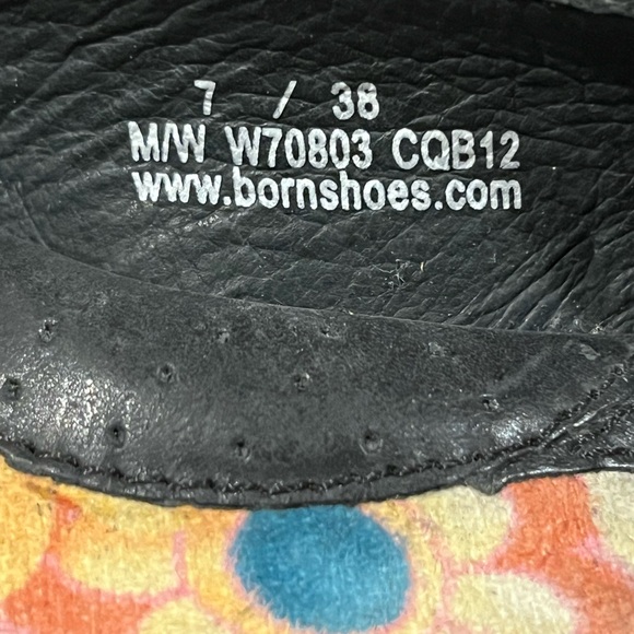 Born Women’s Black Leather Gemma Flats with Leather Flower Embellishments - Picture 14 of 16